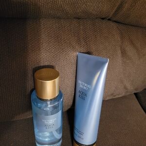 Victoria's Secret Aqua Kiss Blue and Gold Set